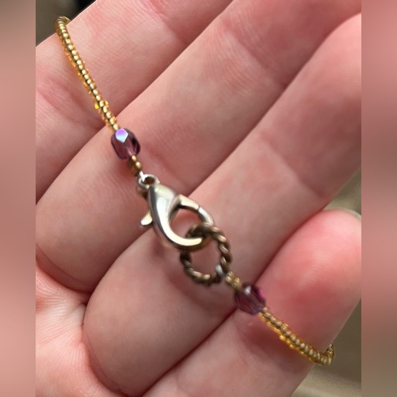 VECCHIA Murano Italian 🇮🇹 Hand Blown Lilac Glass Beaded Necklace - Picture 7 of 12